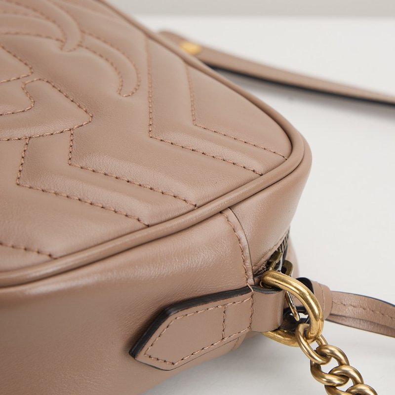 二手Gucci marmont 24 相機包/奶茶色-8