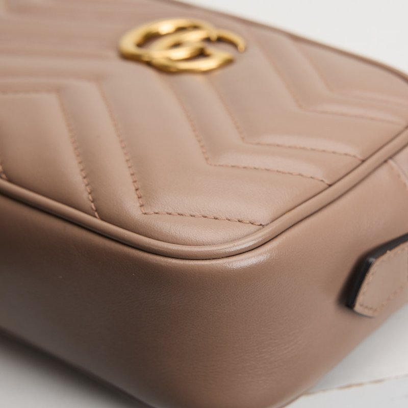二手Gucci marmont 24 相機包/奶茶色-11