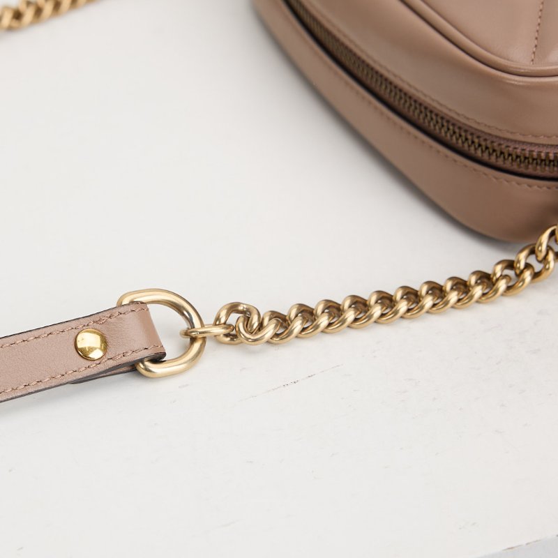 二手Gucci marmont 24 相機包/奶茶色-14