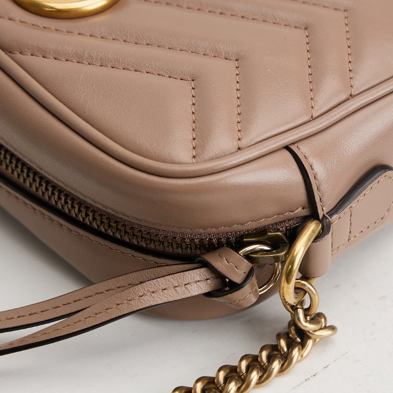 二手Gucci marmont 24 相機包/奶茶色-15