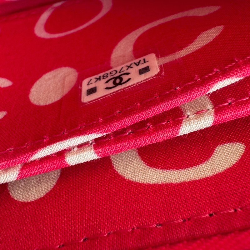 🩷狀況超新 Chanel 玫瑰粉銀雙C拉鍊零錢包-9