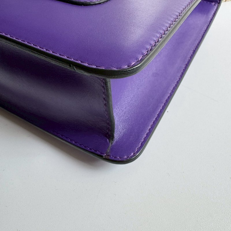 ✨明星同款 Bvlgari 紫色蛇頭肩背包-4