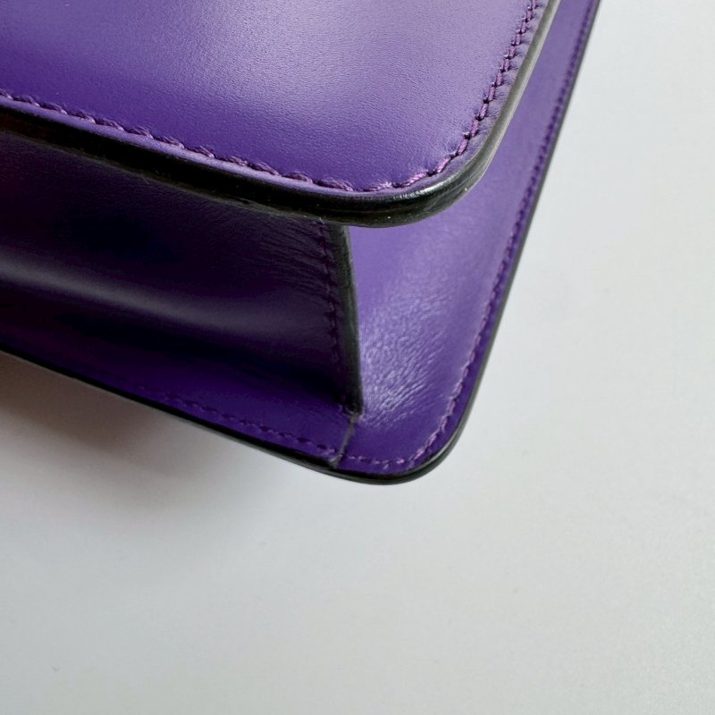 ✨明星同款 Bvlgari 紫色蛇頭肩背包-6