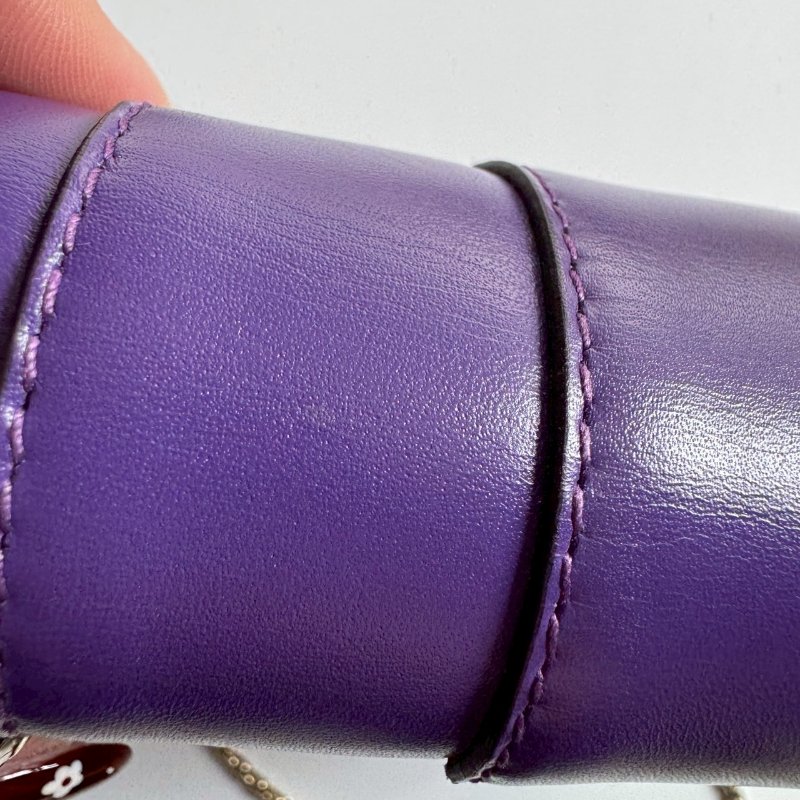 ✨明星同款 Bvlgari 紫色蛇頭肩背包-10