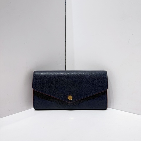 路易威登/Louis Vuitton LV sarah純皮款信封錢包 芯片款 午夜藍 卡包錢包二合一