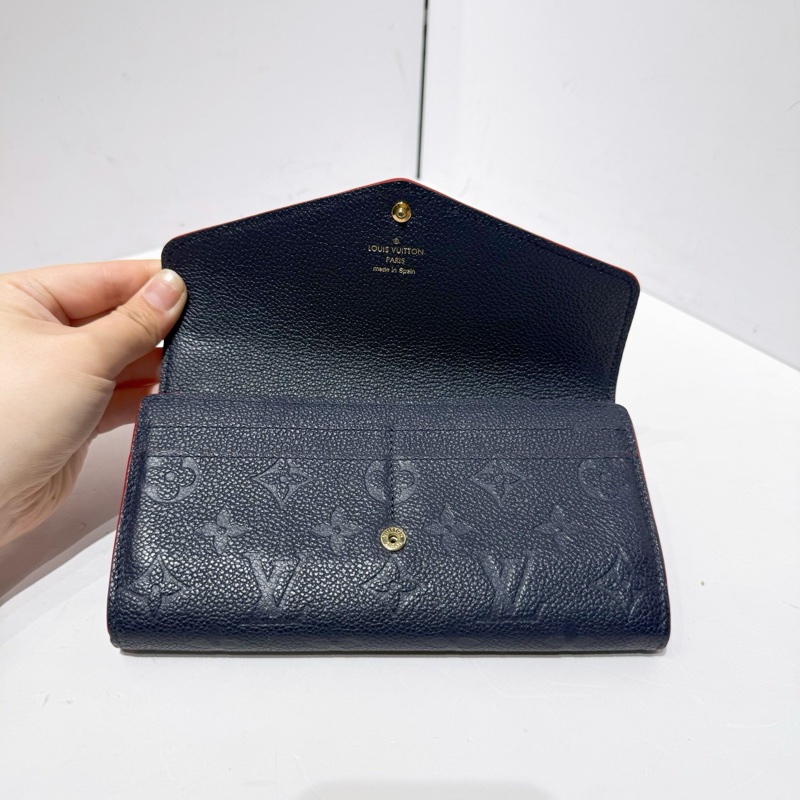 路易威登/Louis Vuitton LV sarah純皮款信封錢包 芯片款 午夜藍 卡包錢包二合一-1