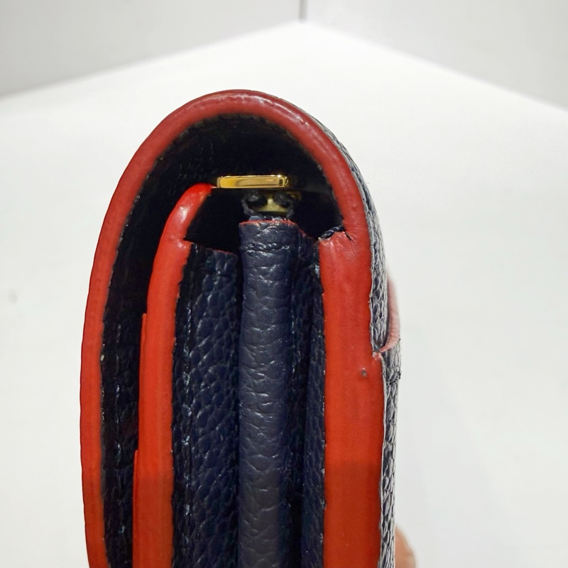 路易威登/Louis Vuitton LV sarah純皮款信封錢包 芯片款 午夜藍 卡包錢包二合一-3