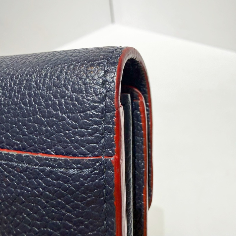 路易威登/Louis Vuitton LV sarah純皮款信封錢包 芯片款 午夜藍 卡包錢包二合一-6