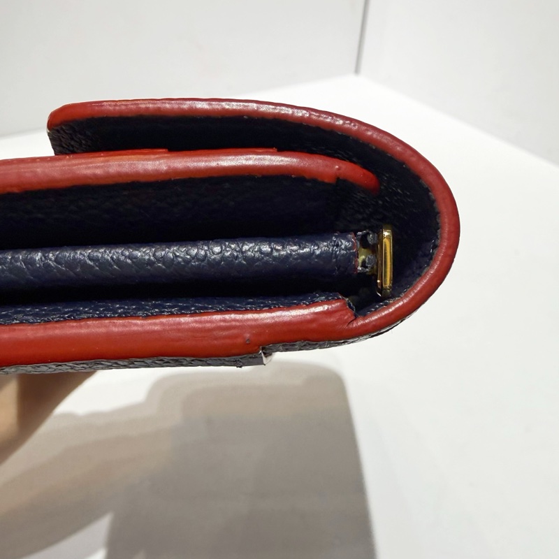路易威登/Louis Vuitton LV sarah純皮款信封錢包 芯片款 午夜藍 卡包錢包二合一-7