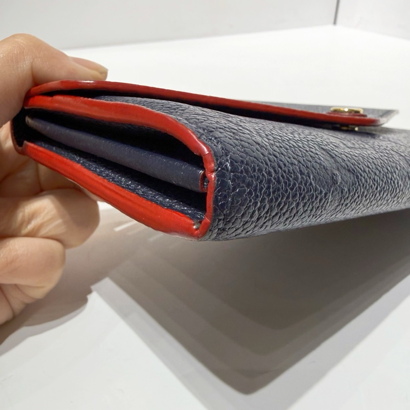 路易威登/Louis Vuitton LV sarah純皮款信封錢包 芯片款 午夜藍 卡包錢包二合一-9