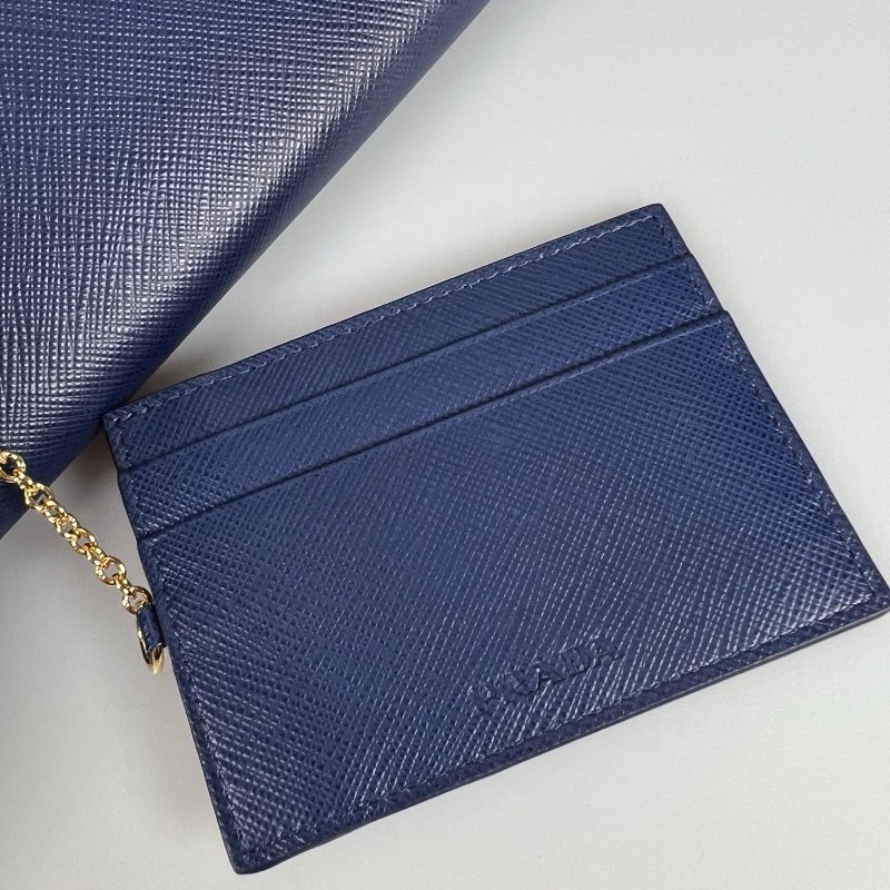 PRADA   藍釦式掀蓋長夾-10