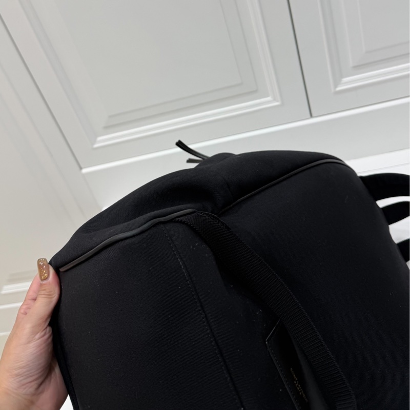 Yves Saint Laurent 聖羅蘭 YSL 黑色 尼龍 後背包 雙肩包 肩背包-13