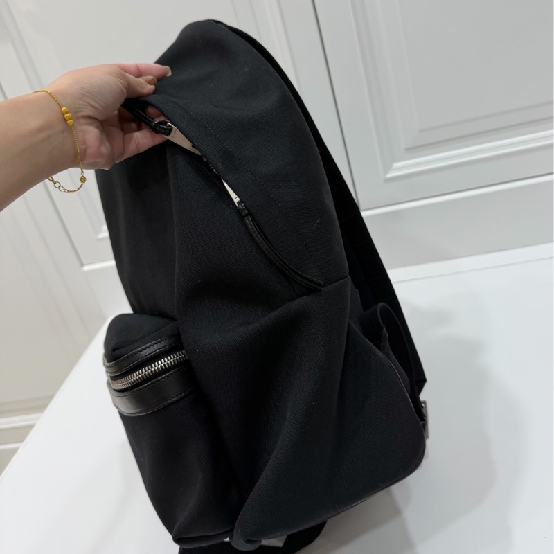 Yves Saint Laurent 聖羅蘭 YSL 黑色 尼龍 後背包 雙肩包 肩背包-15