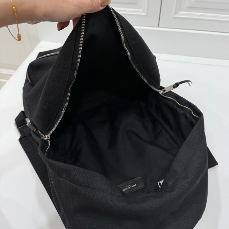 Yves Saint Laurent 聖羅蘭 YSL 黑色 尼龍 後背包 雙肩包 肩背包-17