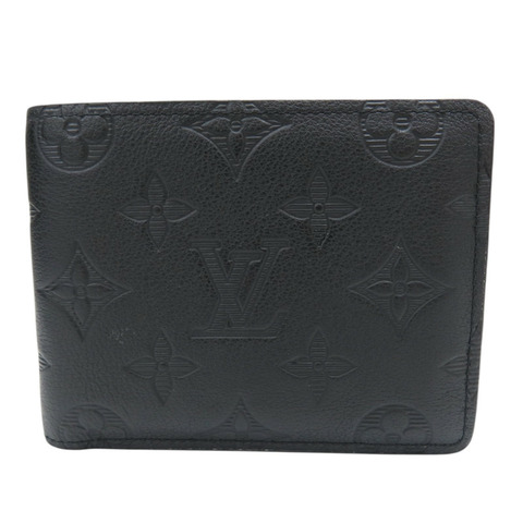 黑色 壓紋牛皮 原花 Multiple 短夾【LOUIS VUITTON LV 路易威登】 M62901