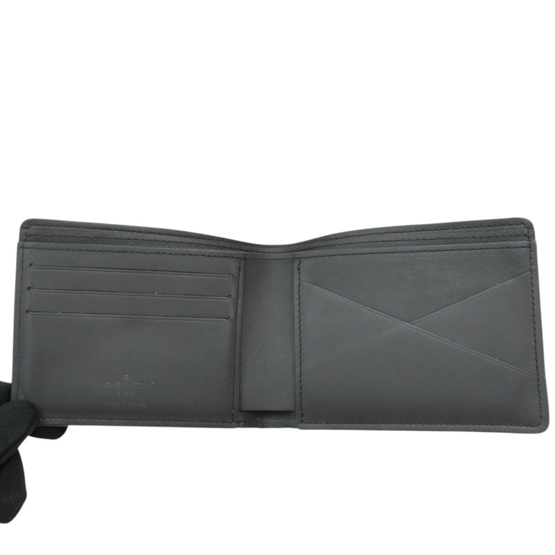 黑色 壓紋牛皮 原花 Multiple 短夾【LOUIS VUITTON LV 路易威登】 M62901-4