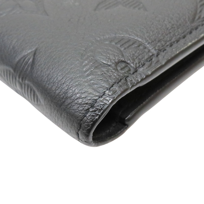 黑色 壓紋牛皮 原花 Multiple 短夾【LOUIS VUITTON LV 路易威登】 M62901-8