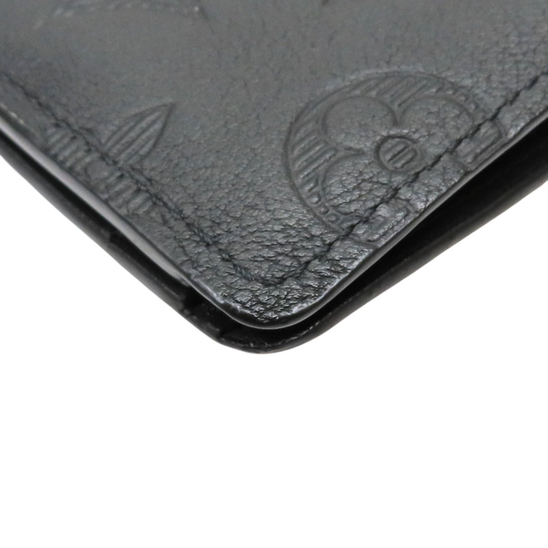 黑色 壓紋牛皮 原花 Multiple 短夾【LOUIS VUITTON LV 路易威登】 M62901-10