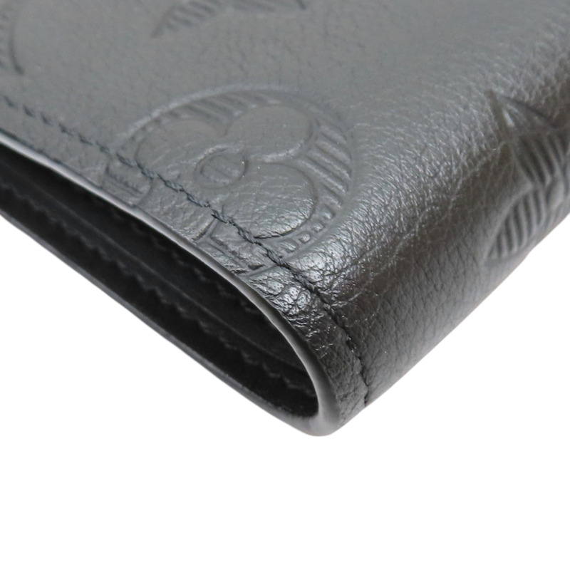 黑色 壓紋牛皮 原花 Multiple 短夾【LOUIS VUITTON LV 路易威登】 M62901-11