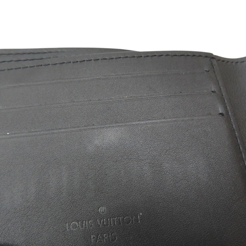 黑色 壓紋牛皮 原花 Multiple 短夾【LOUIS VUITTON LV 路易威登】 M62901-12