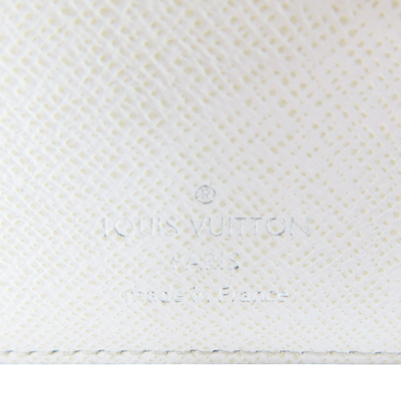 白色 原花 PVC塗層帆布 短夾【LOUIS VUITTON LV 路易威登】 M30896-7