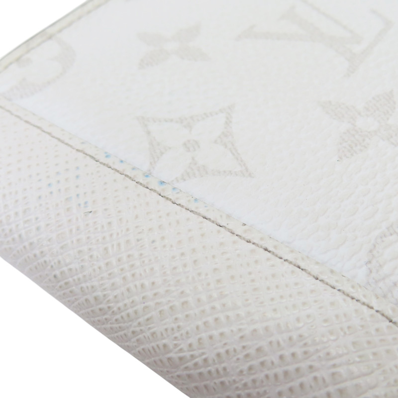 白色 原花 PVC塗層帆布 短夾【LOUIS VUITTON LV 路易威登】 M30896-10