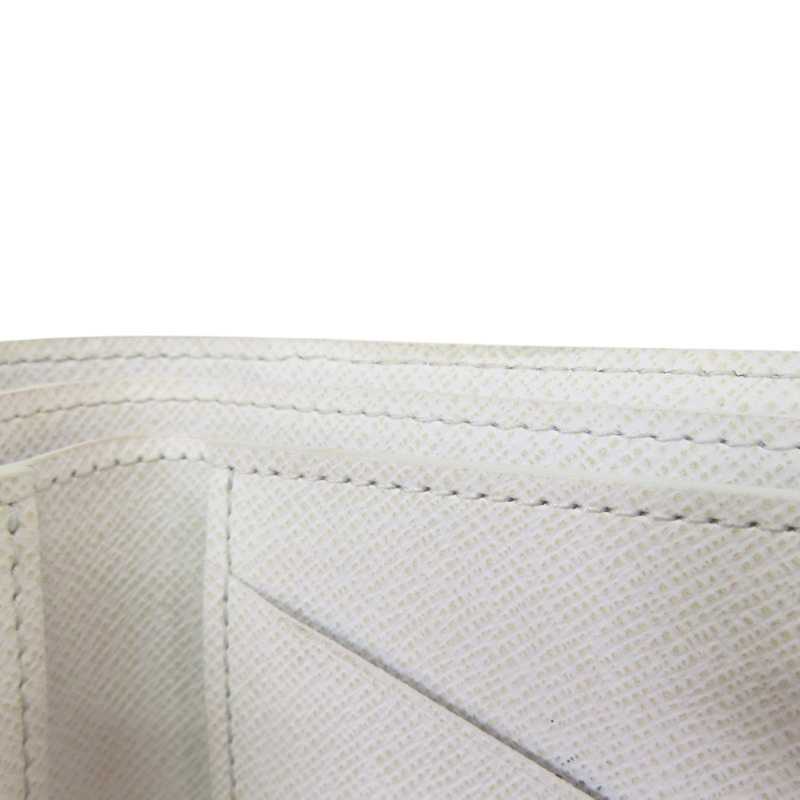 白色 原花 PVC塗層帆布 短夾【LOUIS VUITTON LV 路易威登】 M30896-11