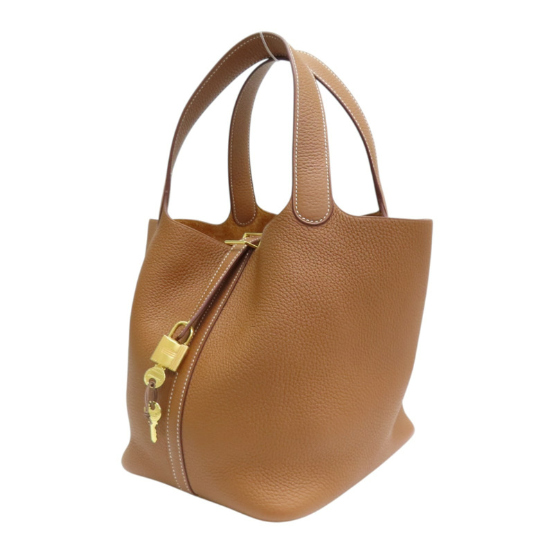 金棕色 TC牛皮 Picotin Lock 22 手提包 金扣 C刻 【HERMES 愛馬仕】 H060991CC-2