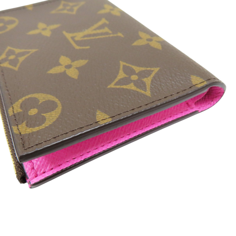 棕色 原花 PVC塗層帆布 雙折短夾【LOUIS VUITTON LV 路易威登】 M25692-8