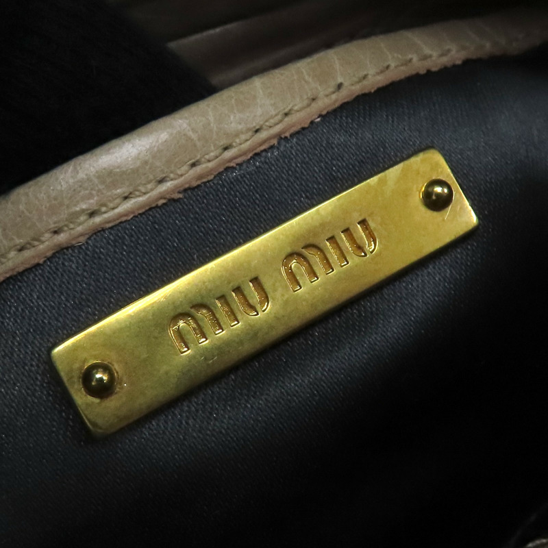 棕色 牛皮 Pattina 肩背包【MIU MIU 繆繆】 RP0290-8