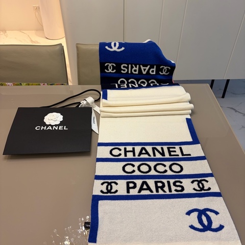 Chanel 100%cashmere雙層加厚長圍巾