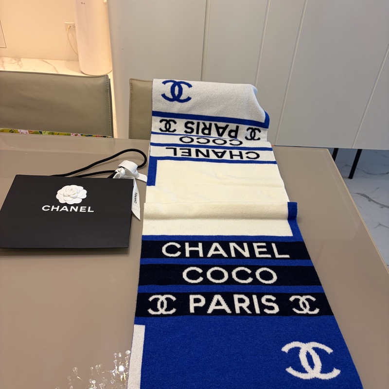 Chanel 100%cashmere雙層加厚長圍巾-1