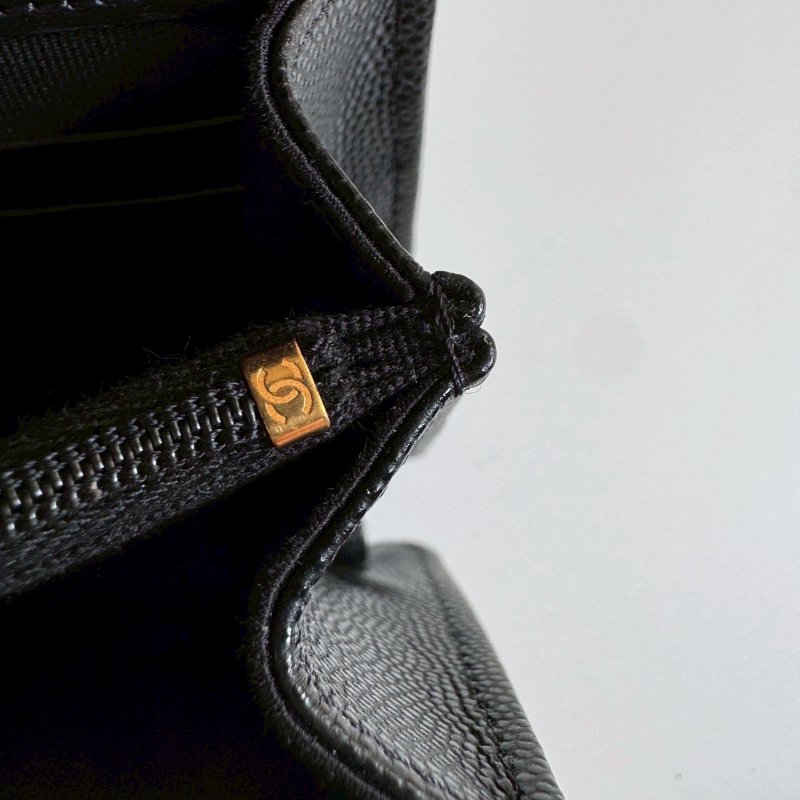 😍附金色可愛小吊飾 Chanel 黑色荔枝皮雙鏈包-13