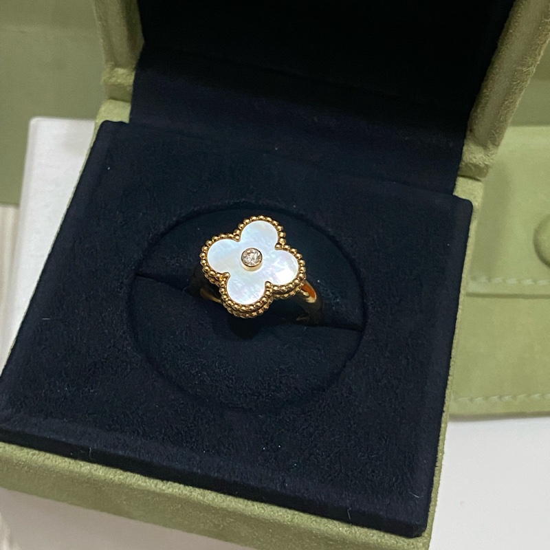 VCA 白貝母戒指#52號-5