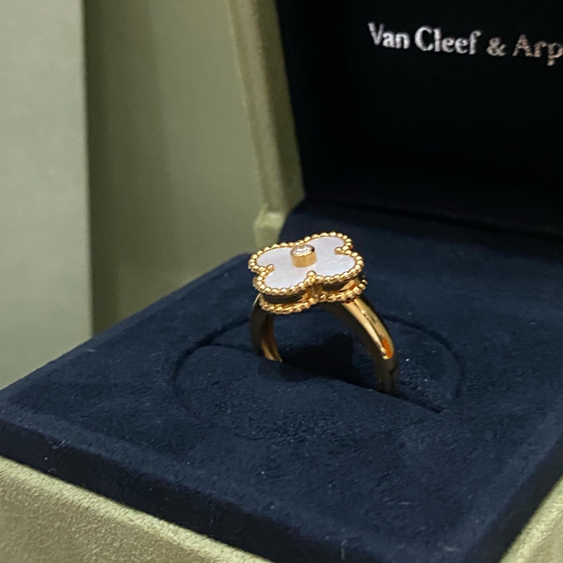 VCA 白貝母戒指#52號-9