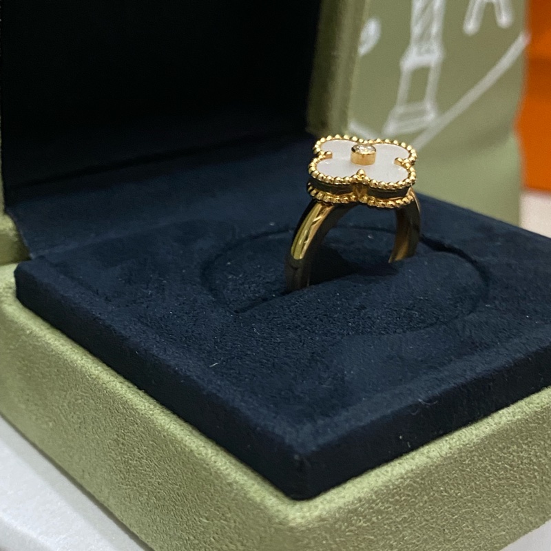 VCA 白貝母戒指#52號-11