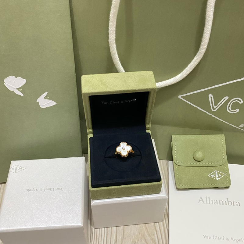 VCA 白貝母戒指#52號-13