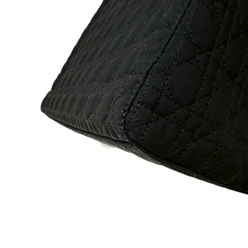 迪奧 Dior Lady Dior 黑色 Black 帆布 藤格紋 三格 黛妃包 戴妃包 手挽肩背兩用袋 手提包 斜背包 單肩包-5