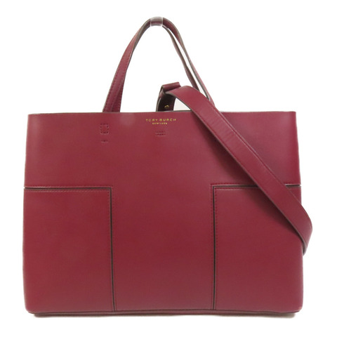 Tory Burch 牛皮皮革2 Way Shoulder金扣手挽肩背兩用袋