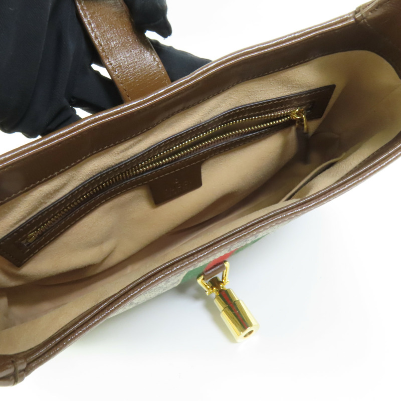 GUCCI 帆布Jackie 1961 Small金扣肩背袋-4