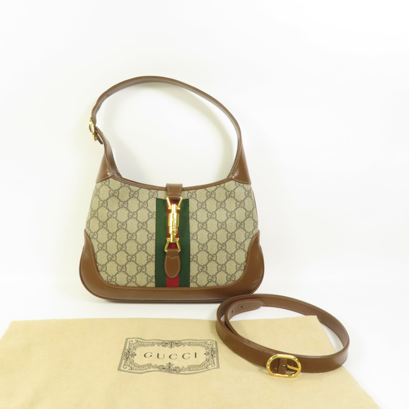 GUCCI 帆布Jackie 1961 Small金扣肩背袋-10