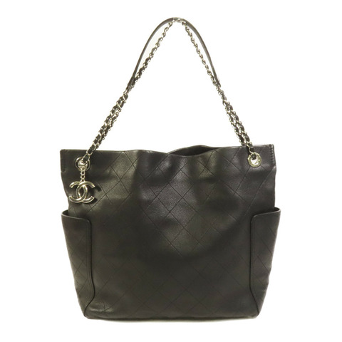 CHANEL 牛皮皮革Shoulder Bag銀扣鏈帶肩背袋