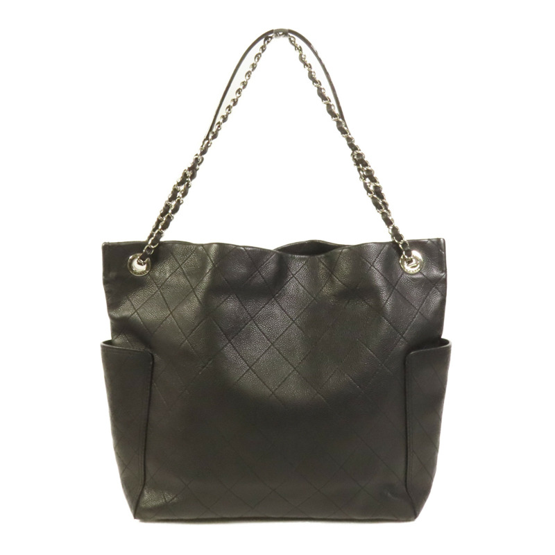 CHANEL 牛皮皮革Shoulder Bag銀扣鏈帶肩背袋-1