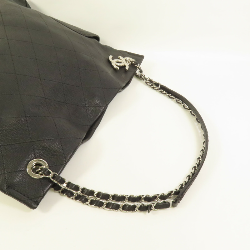 CHANEL 牛皮皮革Shoulder Bag銀扣鏈帶肩背袋-5