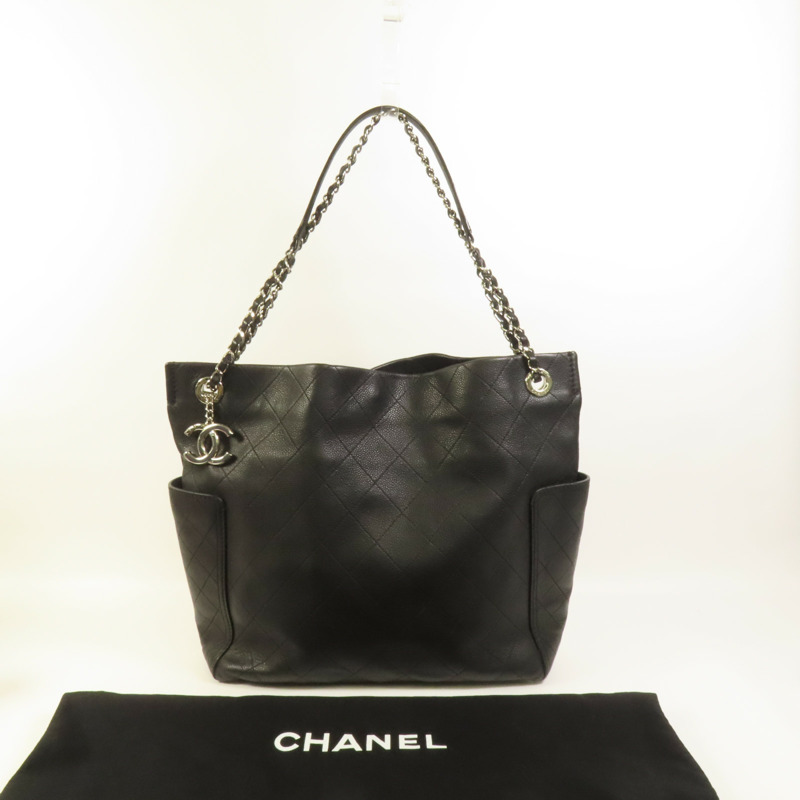 CHANEL 牛皮皮革Shoulder Bag銀扣鏈帶肩背袋-9