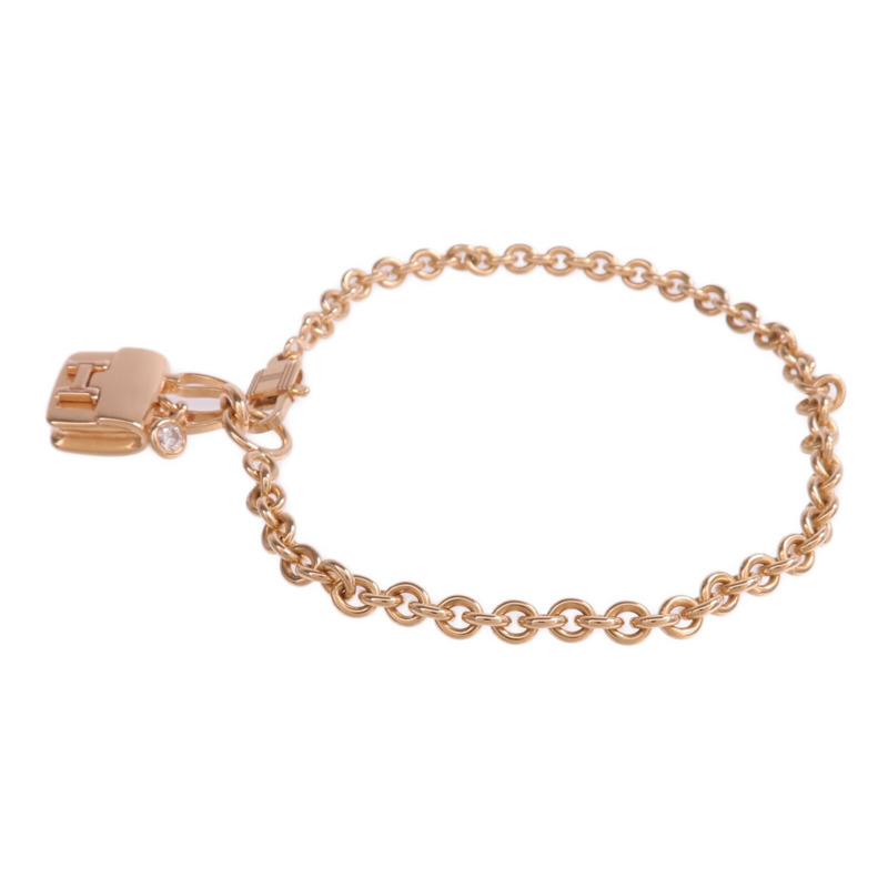 HERMES 18K玫瑰金Amulettes Constance Bracelet鑽石手鏈-1