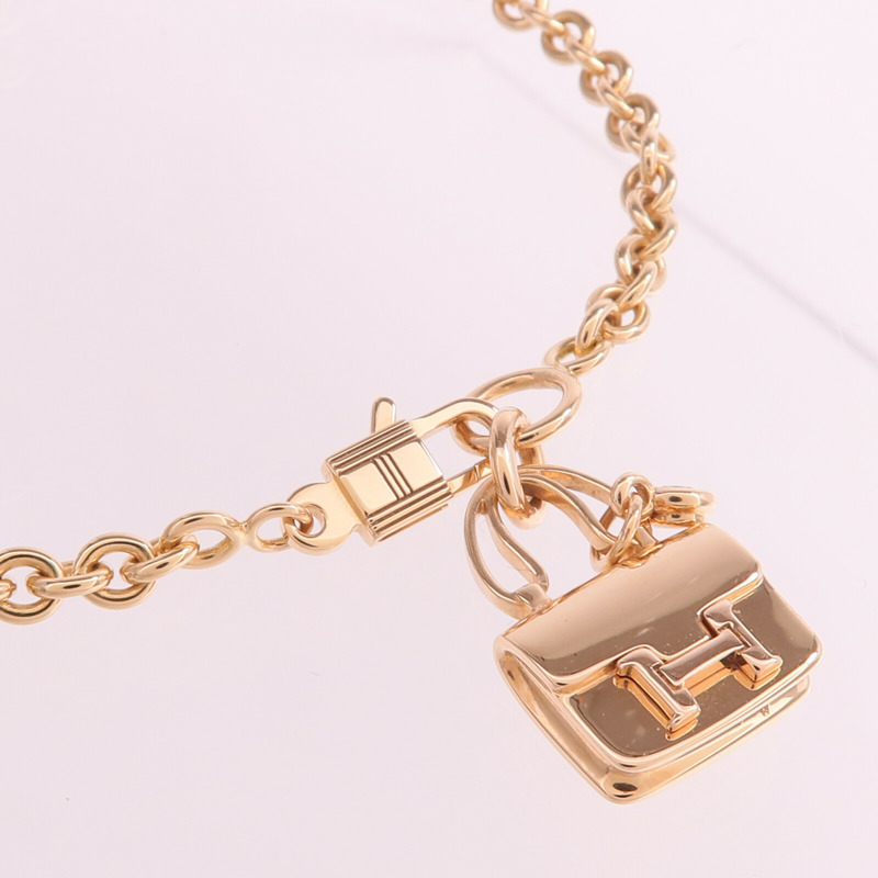 HERMES 18K玫瑰金Amulettes Constance Bracelet鑽石手鏈-4