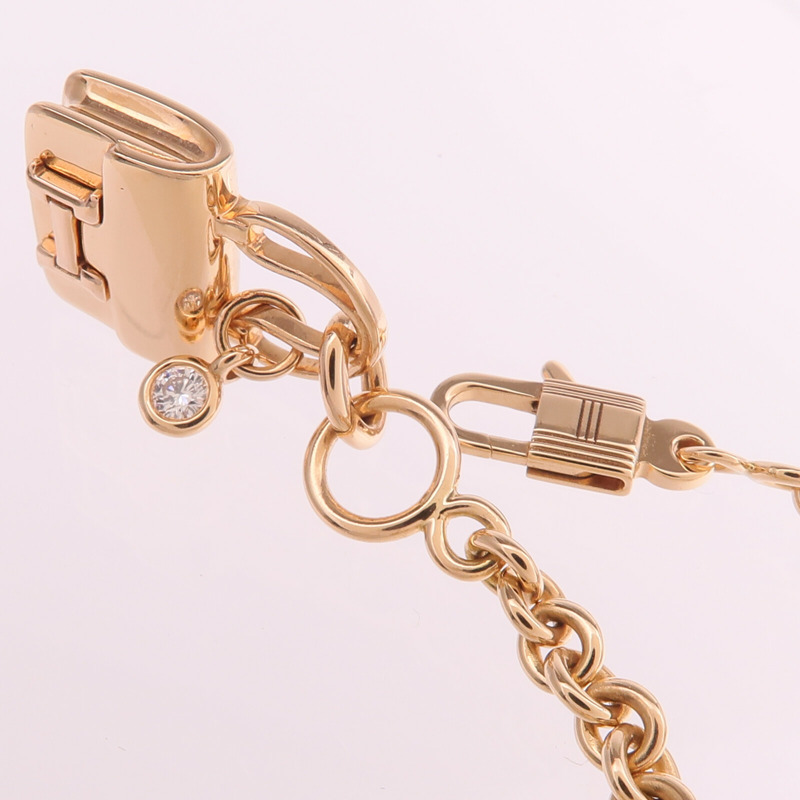 HERMES 18K玫瑰金Amulettes Constance Bracelet鑽石手鏈-6