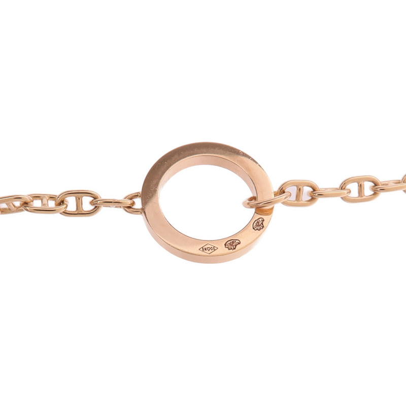 HERMES 18K玫瑰金Chaine d'ancre Contour Pendant Large鑽石項鍊-9