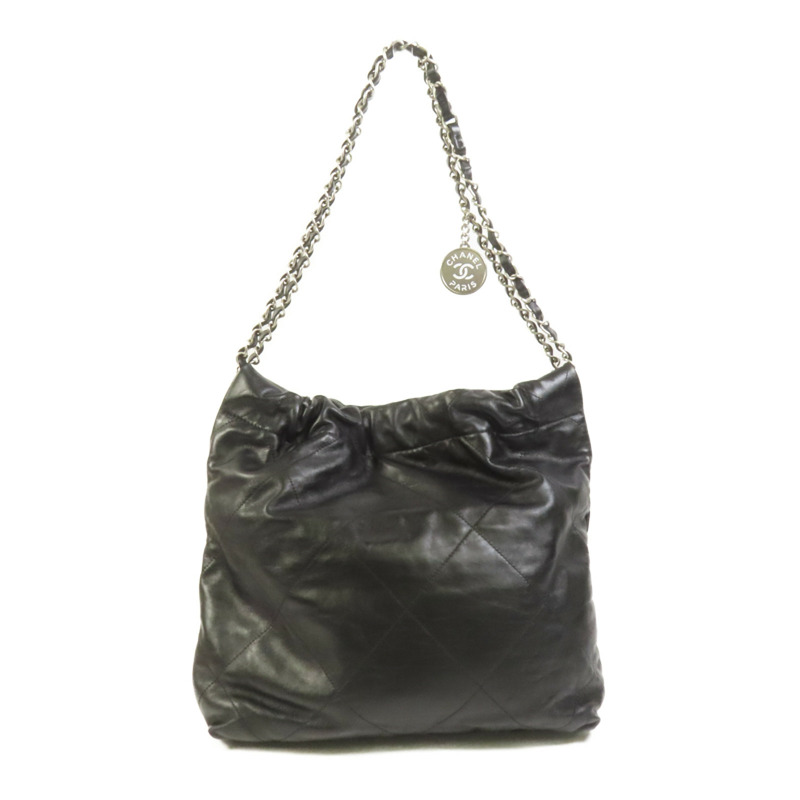 CHANEL 牛皮皮革Chanel 22 Small銀扣鏈帶肩背袋-1